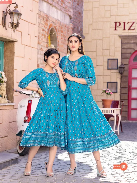 Mom & Daughter Fancy Combo Kurtis  uploaded by Fatema Fashion on 4/14/2023