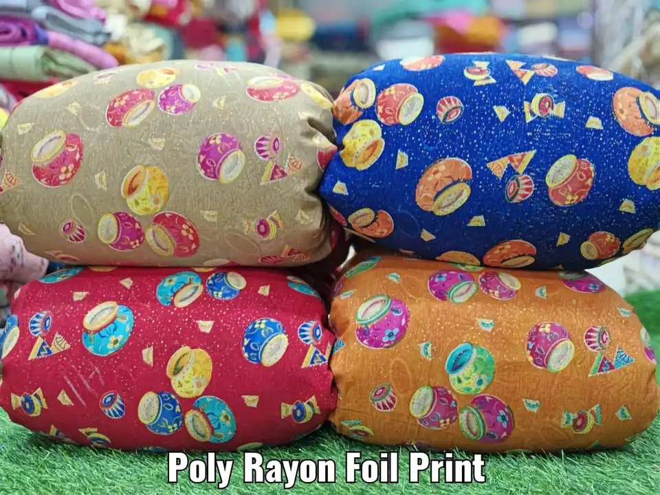 Poly Rayon Foil Print  uploaded by Mataji International on 4/14/2023