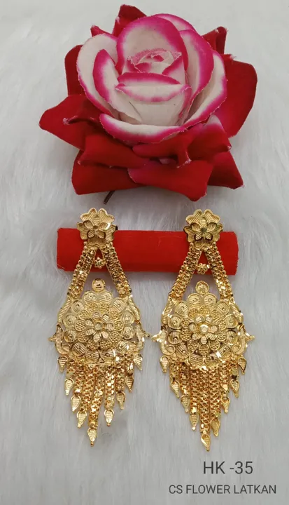 Gold plated earrings  uploaded by business on 4/14/2023