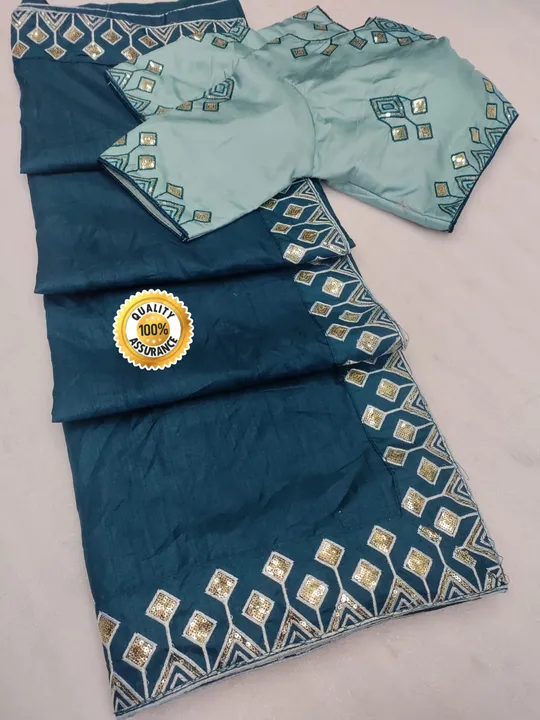 Saree with stich blouse uploaded by Maa Creation. on 4/14/2023