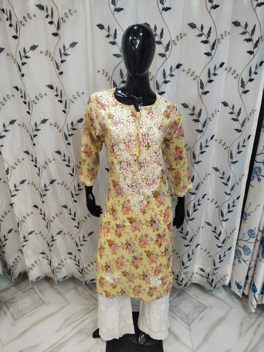 Fine Quality Lucknowi Chikankari Mulmul Print Kurta uploaded by Sonika Fashion Point on 4/14/2023