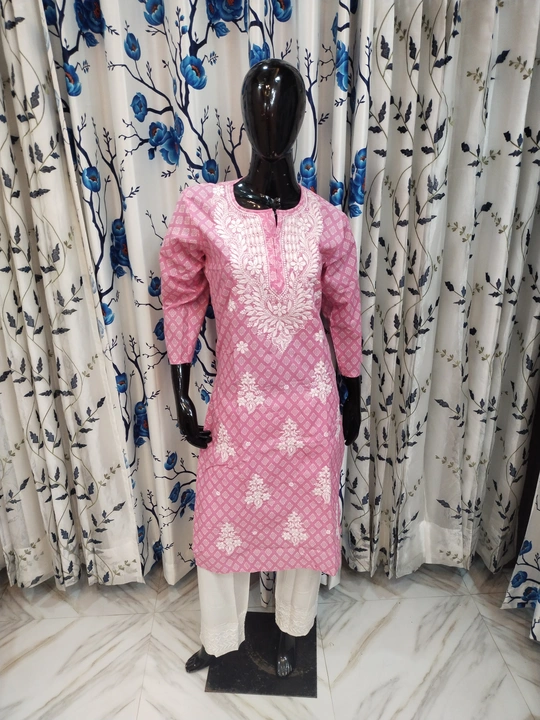 Lucknow Chikankari Cotton Kurti uploaded by Sonika Fashion Point on 5/28/2024