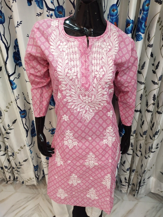 Lucknow Chikankari Cotton Kurti uploaded by Sonika Fashion Point on 4/14/2023