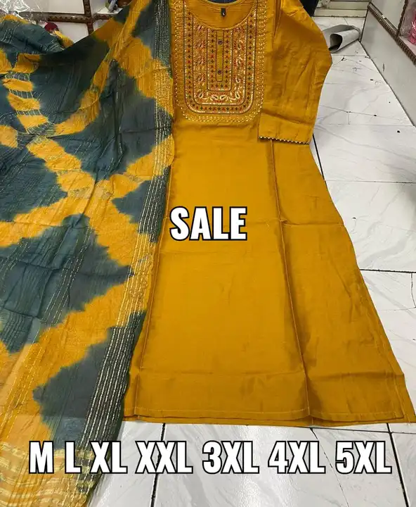 Heavy Maslin kurti duppata set  uploaded by Mishthi Creations on 4/14/2023
