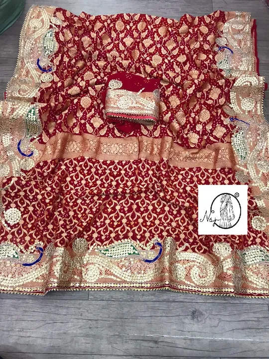 presents Trending  wedding special saree*

👉keep shopping with us 

❤️🌹original product 🌹❤️

👉PU uploaded by Gotapatti manufacturer on 4/15/2023