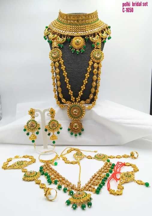 Heavy  Gold Plated Kundan and Diamond Bridal Jewellery set  uploaded by Rakesh Textiles on 3/5/2021