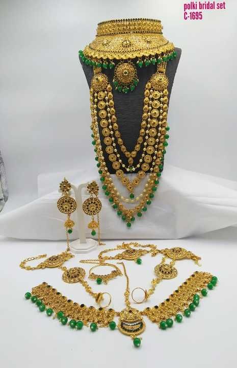 Heavy  Gold Plated Kundan and Diamond Bridal Jewellery set  uploaded by Rakesh Textiles on 3/5/2021