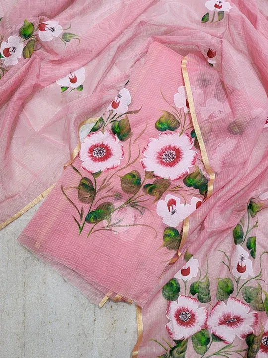 Kota Doriya Hand Painted Dress Material  uploaded by Govindam Saree on 4/15/2023