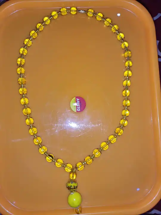 Yellow Glass bead necklace  uploaded by business on 4/15/2023