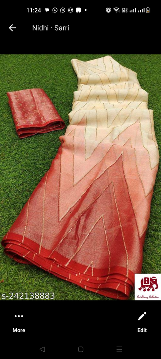 Post image I want 1 pieces of Soft shiffon saree  at a total order value of 500. I am looking for Beautiful Fancy Zari Chiffon Brasso Sarees
Name: Beautiful Fancy Zari Chiffon Brasso Sarees
Saree Fa. Please send me price if you have this available.