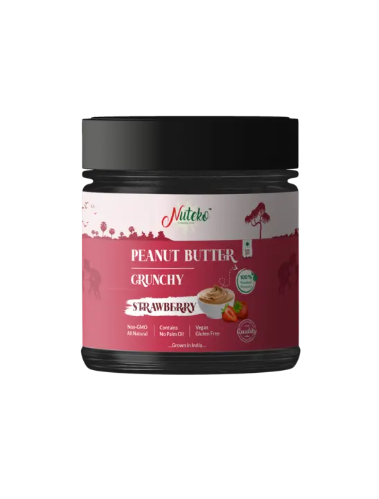 Peanut Butter Strawberry Crunchy 500GM | 100% Roasted Peanuts | 28 g Protein | No Refined Sugar  uploaded by NUTEKO HEALTH FOOD on 4/15/2023