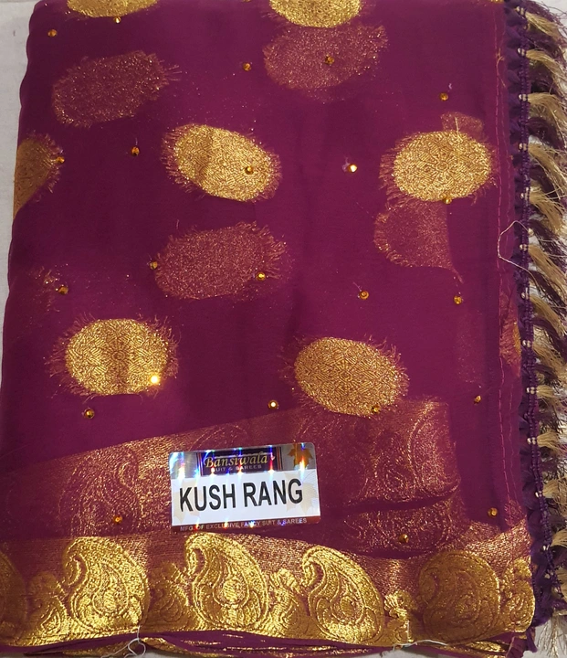 Kush Rang chiffon saree with boota design prints  uploaded by Sanjay Bajaj Saree House on 5/29/2024