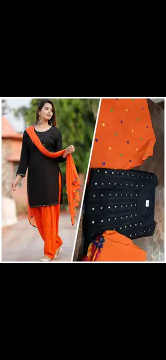 M to XXL, REYON 140 GSM will full havy embroidery kurti with patiyala  ( Full Stitched  )* uploaded by Online Ladies Dresses on 4/15/2023