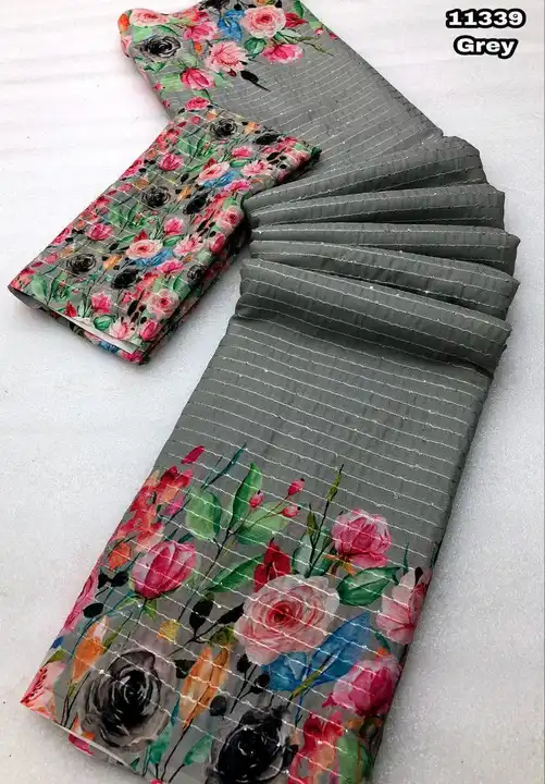 Heavy Georgette silk with floral digital print uploaded by Suyukti fab on 4/15/2023