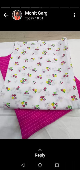 Murari cotton matching suit photo print uploaded by Ganpati Textile cut pic on 4/15/2023