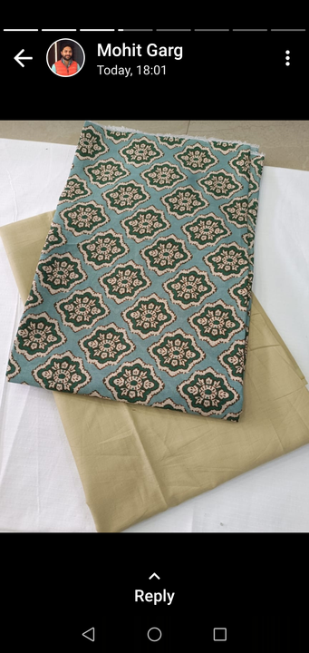 Murari cotton matching suit photo print uploaded by Ganpati Textile cut pic on 4/15/2023