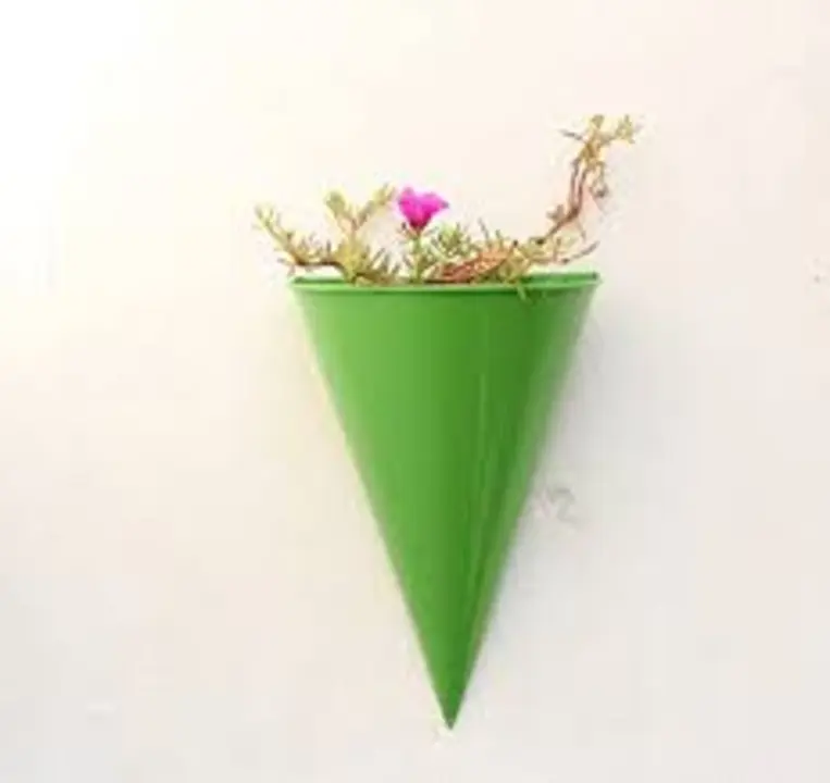 Metal wall planter, hanging planter,cone shape planter, 7 inches uploaded by business on 4/15/2023