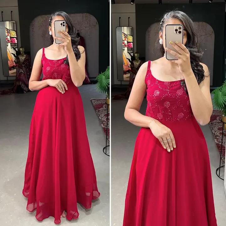 Red Colour beautiful Designer Gowns  uploaded by Fatema Fashion on 4/15/2023