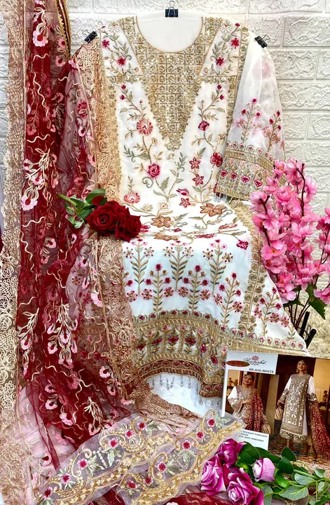 Ramsha GEORGET HEAVY EMBROIDERY uploaded by Fatema Fashion on 4/15/2023