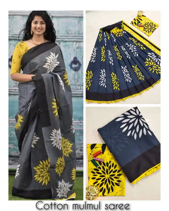 👉 Bagru Block Print Cotton Mulmul Sarees With Blouse 
👉All saree with same blouse 
👉 Fabric: *Mul uploaded by Saiba hand block on 4/15/2023