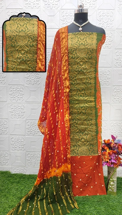 GANGOTRI Pure Cotton Bandhni Dress Materail uploaded by Fatema Fashion on 4/15/2023