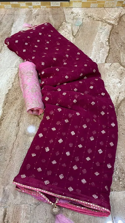 🌿new lounching 🌿
Party wear super design 

👌👌👌👌👌👌👌👌👌
Best quality fabric 
Saree length  uploaded by Gotapatti manufacturer on 4/15/2023