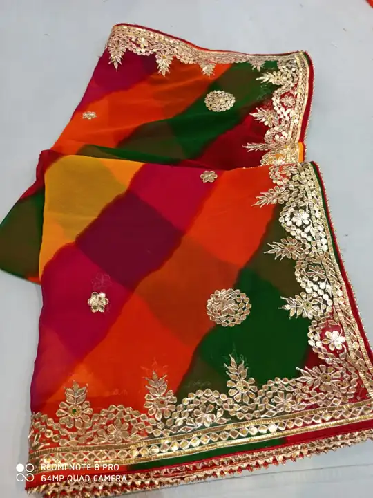 😍🥰😍 *Special multi colour lehriya*😍🥰😍

😍🥰😍 *ALL R ORIGINAL CLICK*😍🥰😍

👉 *60 gram purer  uploaded by Gotapatti manufacturer on 4/15/2023