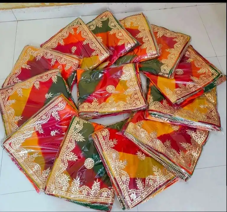 😍🥰😍 *Special multi colour lehriya*😍🥰😍

😍🥰😍 *ALL R ORIGINAL CLICK*😍🥰😍

👉 *60 gram purer  uploaded by Gotapatti manufacturer on 4/15/2023