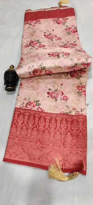 🎉new launch
🎉 Softy jyacard  silk saree 
🎉 banarsi saree With Digital print 
🎉 With blouse saree uploaded by Gotapatti manufacturer on 4/15/2023