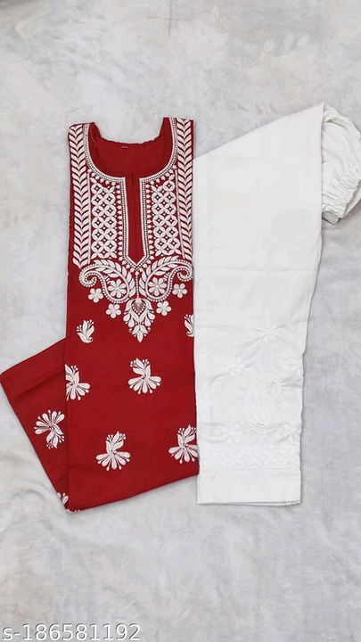 Kurti and pent set embroidery work  uploaded by business on 4/15/2023