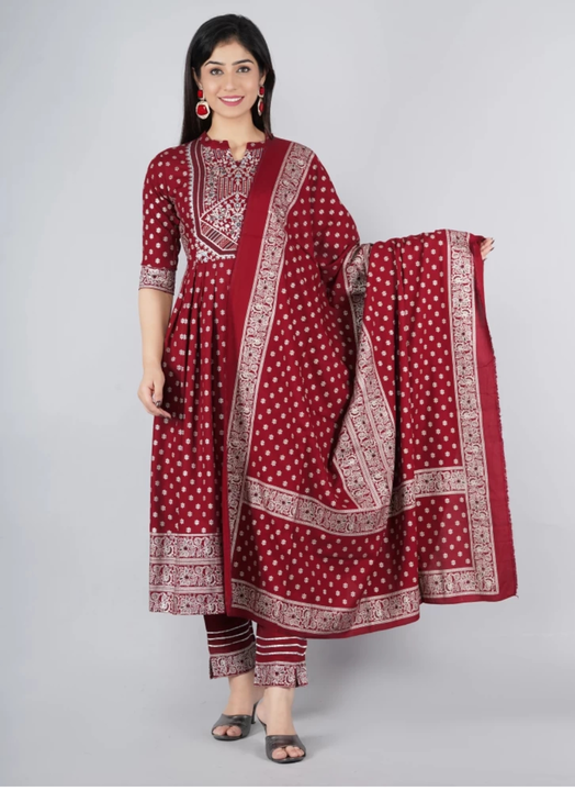 Nayra cut kurta set with dupatta only bulk stock available  uploaded by business on 4/16/2023