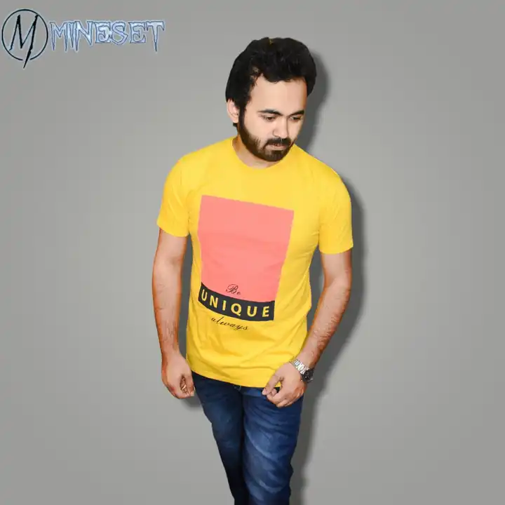 Yellow Be unique always printed t-shirt  uploaded by MineSet fashion on 4/16/2023