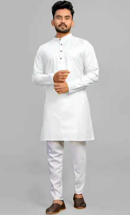 PLAIN KURTA FEBRIC COTTON SIZE S,M,L,XL,XXL uploaded by Red And white Men's Wear on 4/16/2023