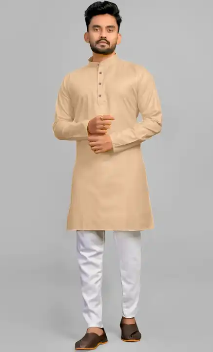 PLAIN KURTA FEBRIC COTTON SIZE S,M,L,XL,XXL uploaded by Red And white Men's Wear on 4/16/2023