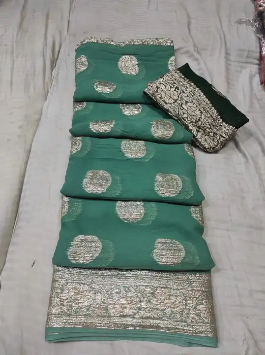 Georgette zari weaving saree  uploaded by business on 4/16/2023