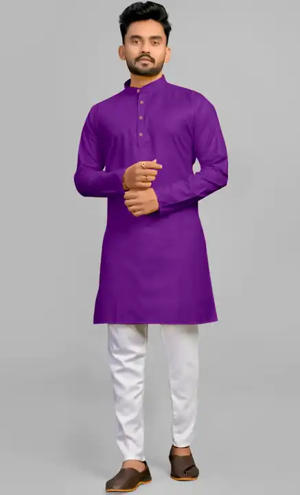 PLAIN KURTA FEBRIC COTTON SIZE S M L XL XXL  uploaded by Red And white Men's Wear on 4/16/2023