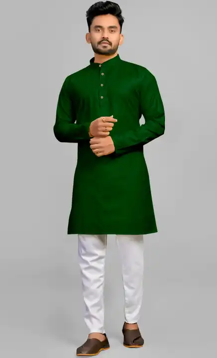 PLAIN KURTA FEBRIC COTTON SIZE S M L XL XXL  uploaded by Red And white Men's Wear on 4/16/2023