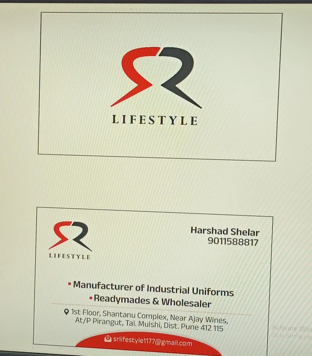 Visiting card store images of S.R.lifestyle