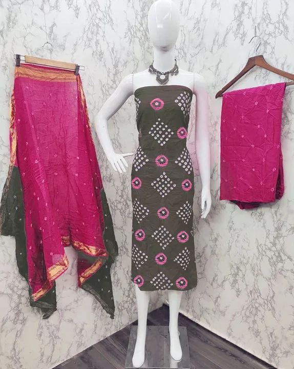 AASTHA Pure Cotton Bandhni Dress Materail uploaded by Fatema Fashion on 4/16/2023