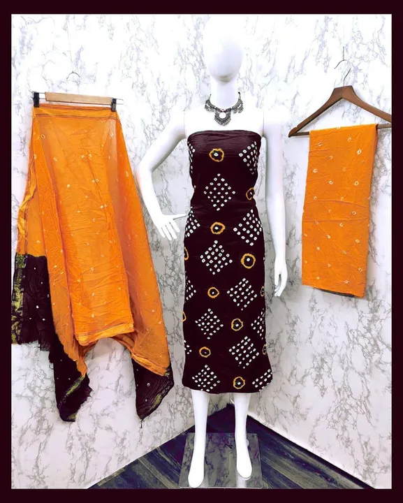 AASTHA Pure Cotton Bandhni Dress Materail uploaded by Fatema Fashion on 4/16/2023