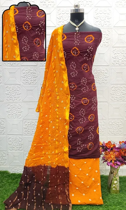 RIDDHIMA Pure Cotton Bandhni Dress Materail uploaded by Fatema Fashion on 4/16/2023