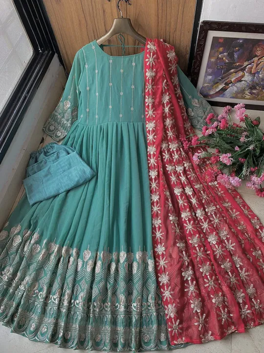 ♥️ PRESENTING NEW DESIGNER  EMBROIDERED ANARKALI GOWN ♥️
 uploaded by Fatema Fashion on 4/16/2023