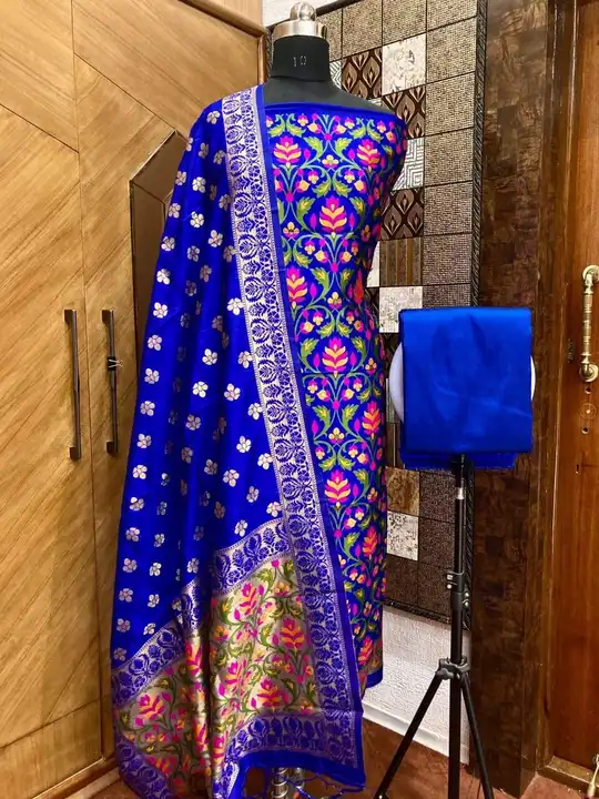 Banarasi katan Silk multi coloured Mina suit dupatta  uploaded by Silko Tex  on 5/9/2024