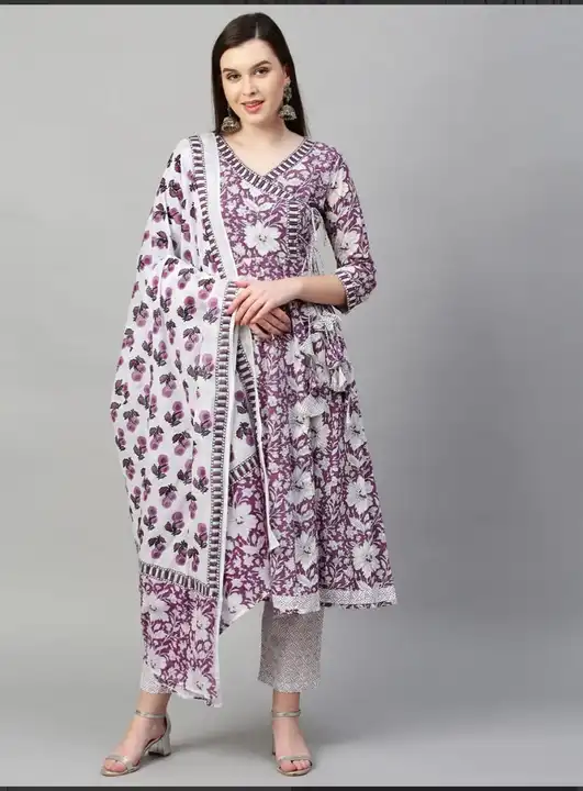 Cotton kurtie set with pant and dupatta  uploaded by Unique Creation on 5/2/2024