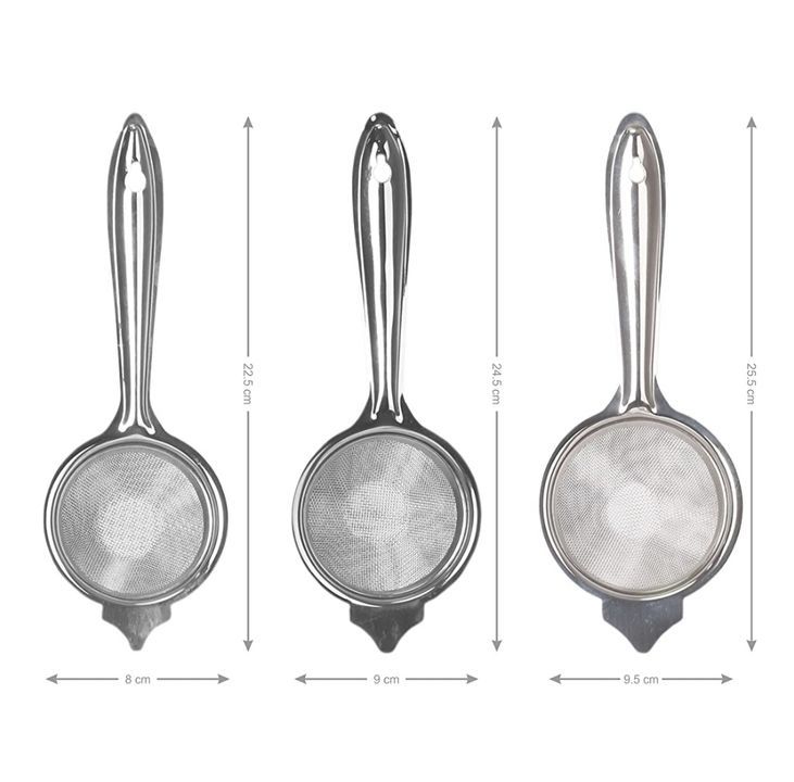 Stainless Steel Double Mesh Tea Strainer Chalni Kitchen Tool 8,9,9.5 cm Diameter (3 Piece, Silver)  uploaded by CLASSY TOUCH INTERNATIONAL PVT LTD on 3/5/2021