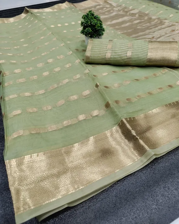 

SAREE - SOFT ORGANZA SILK
[ beautiful jacquard weaving border and all over jacquard weaving butti  uploaded by Maa Arbuda saree on 4/16/2023