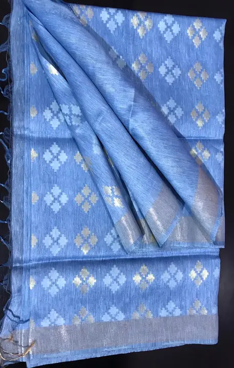 Silk linen sarees uploaded by Indiano Creation on 4/16/2023