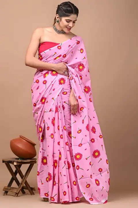 Cotton saree  uploaded by Divya print on 4/16/2023