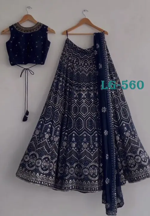 *DESIGNER WEAR COLLECTION HEAVY SEQUENCE EMBROIDERED WORK FAUX GEORGETTE LEHENGHA CHOLI SET *lfrlllg uploaded by Fashion union shop on 4/16/2023