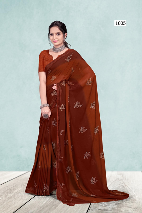 Fancy zari print saree with jaquard blouse uploaded by N K SAREES  on 4/16/2023